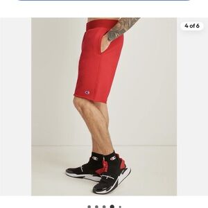 NWT Champion Men's Red cutoff Shorts. Reverse weave heavyweight. Size small